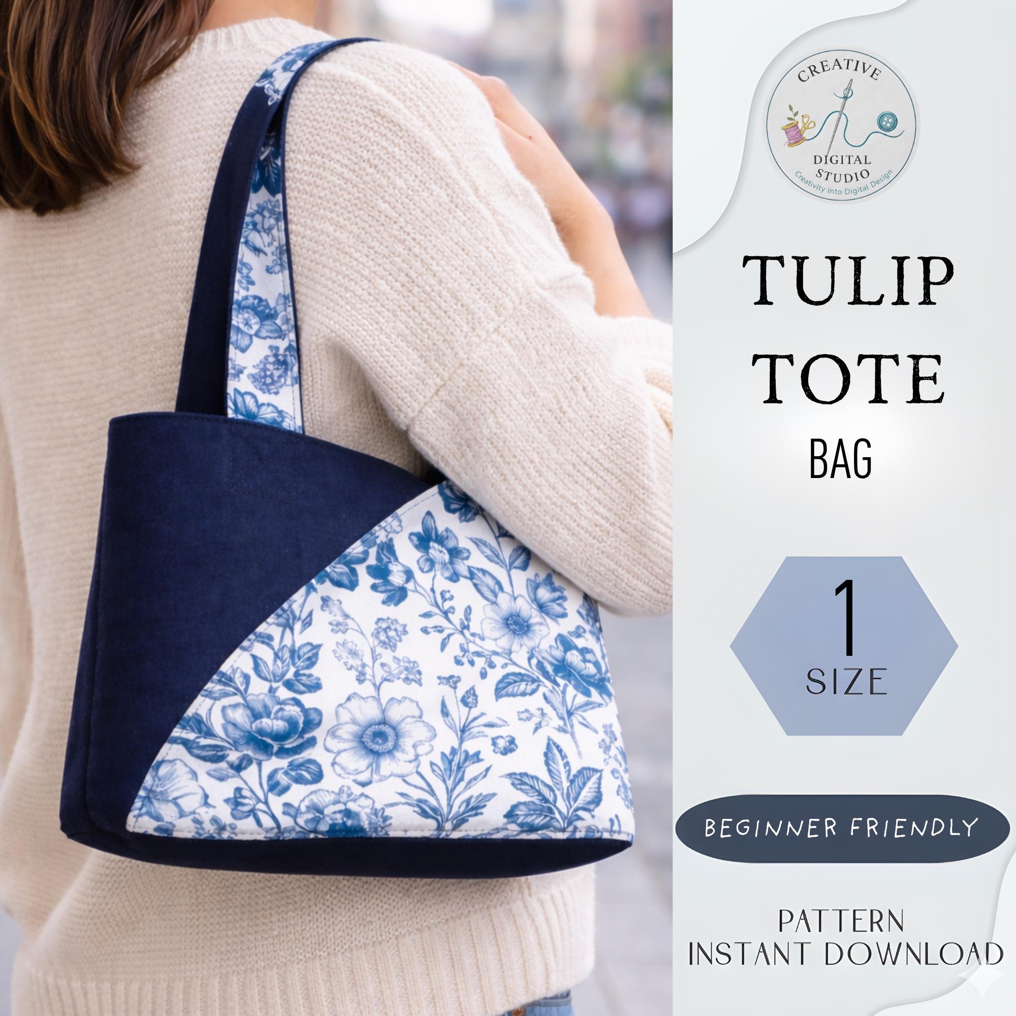 Tulip Tote Bag Sewing Pattern PDF | Beginner Friendly Tote Bag Tutorial ...