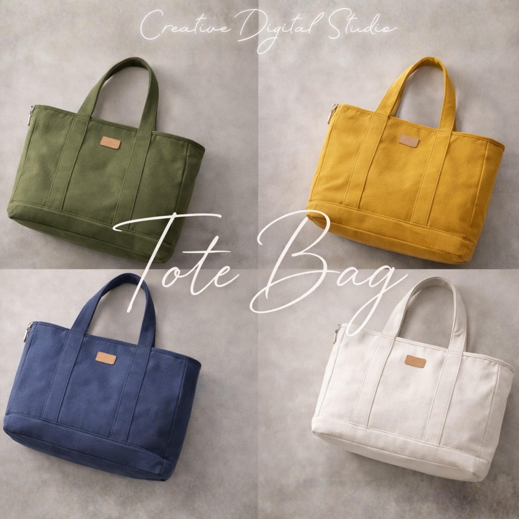 Tote Bag Sewing Pattern PDF | Zipper Tote Bag | Everyday Work Bag ...