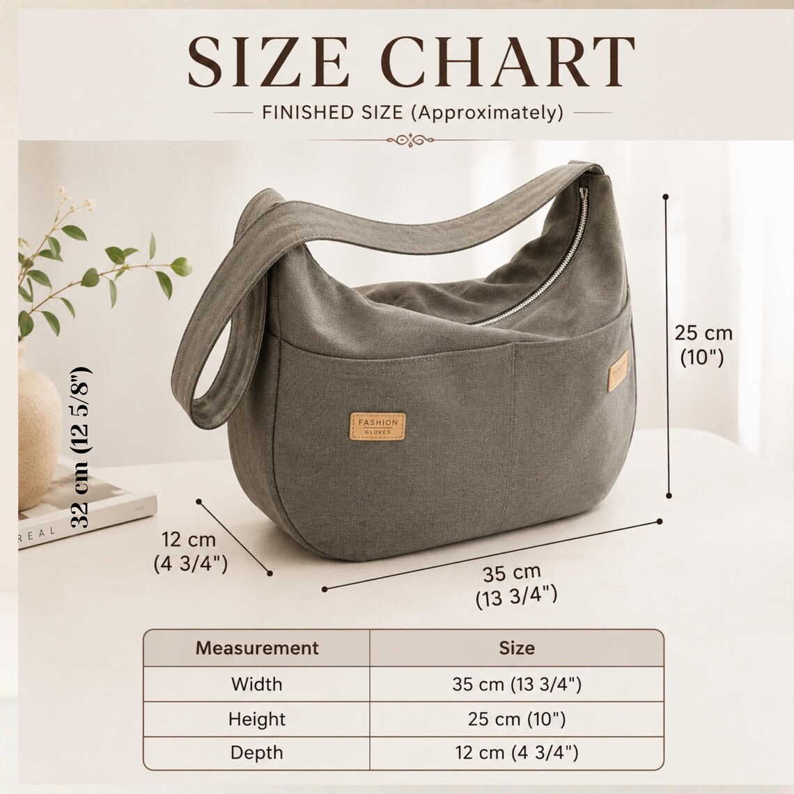 Shoulder Bag Sewing Pattern PDF | Slouchy Hobo Bag Pattern | Beginner ...