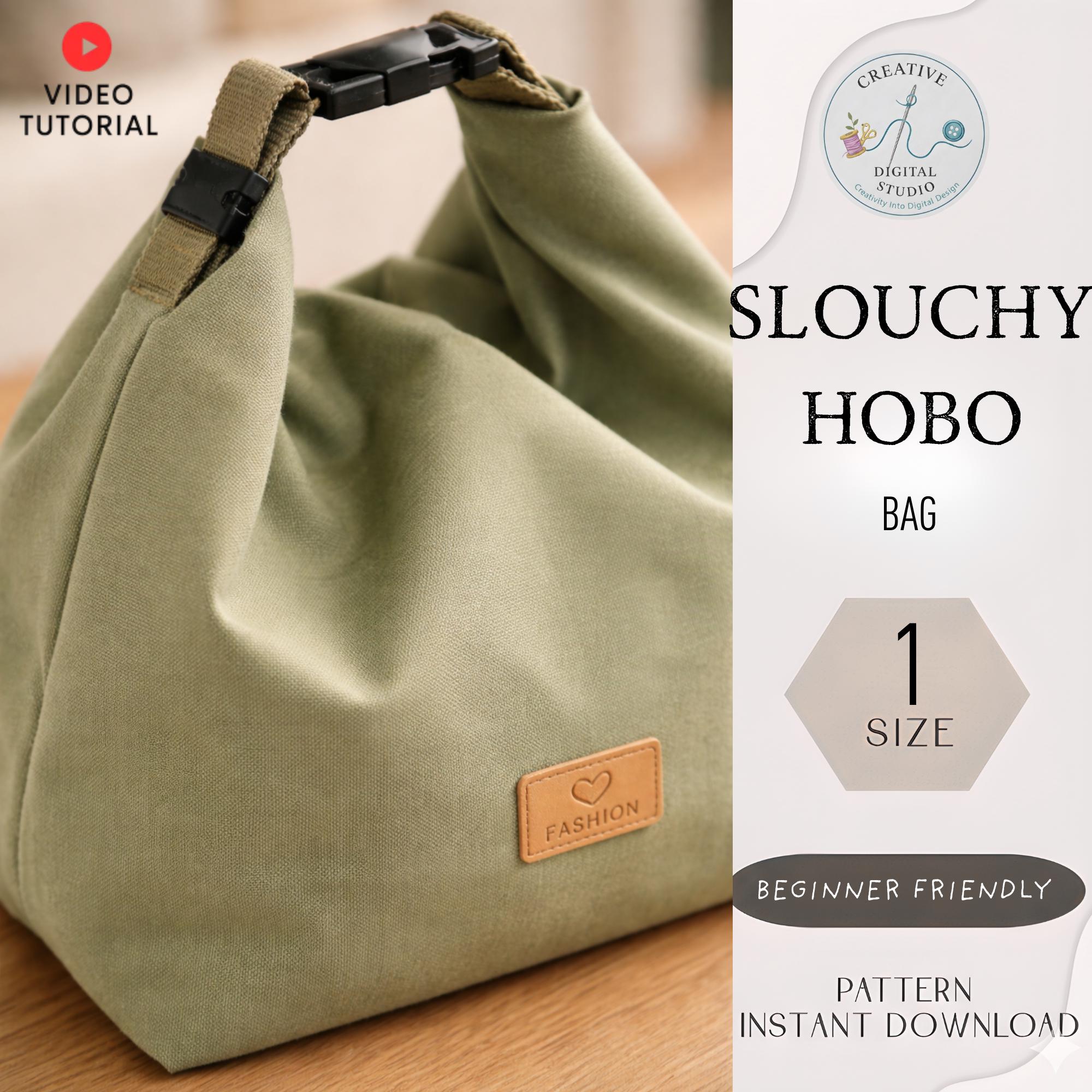 Slouchy Hobo Bag Sewing Pattern PDF | Minimal Tote Bag Pattern ...