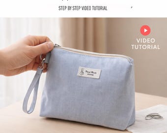 Cartamodello per cucire una pochette con cerniera per principianti / Borsa cosmetica fai da te (download PDF)