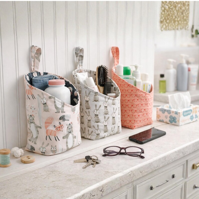 Storage Pod Sewing Pattern PDF | Hanging Fabric Organizer Basket ...