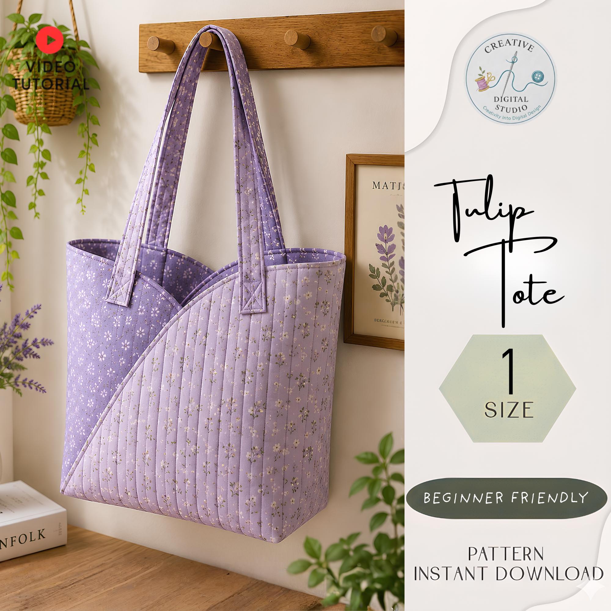Tulip Tote Bag Sewing Pattern | Japanese Style Beginner PDF