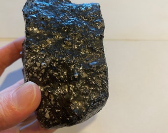 Rare Black Fulgurite Lightening Glass, Black Soil Fulgurite, Manifesting Stone High Grade