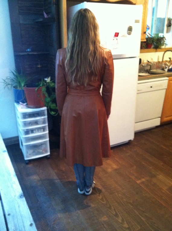 Vintage Full Length Leather Coat - image 5