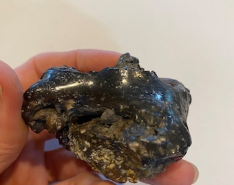 Rare Black Fulgurite Lightening Glass, Black Soil Fulgurite, Manifesting Stone High Grade