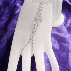 Swarovski Wedding Full Hand Jewelry, Bracelet with attached Ring