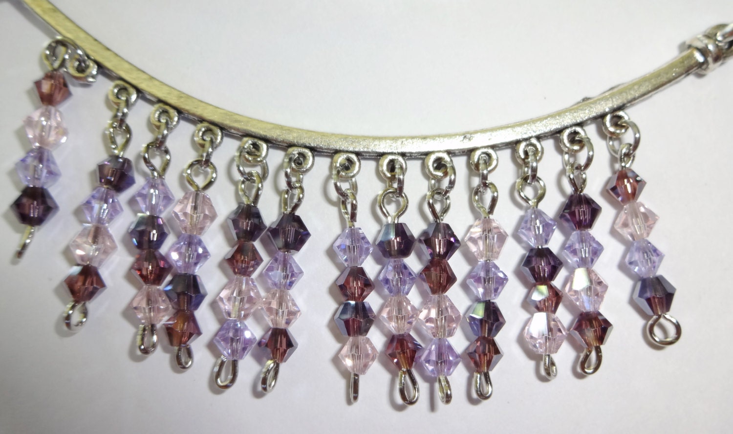 Jean Jewelry, Chains for Jeans or Anything with Belt Loops. with Purple Faceted Crystals