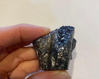 Rare Black Fulgurite Lightening Glass, Black Soil Fulgurite, Manifesting Stone High Grade