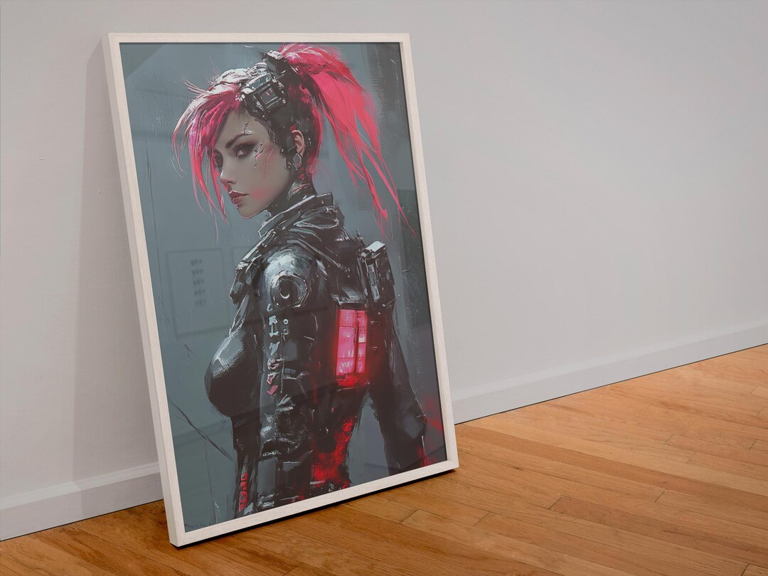 Cyberpunk Girl Poster – Digital Wall Art Print – Instant Download ...
