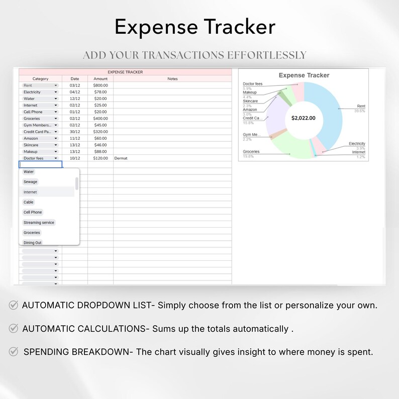 Google Sheets Budget Planner | Monthly Financial Tracker (digital ...