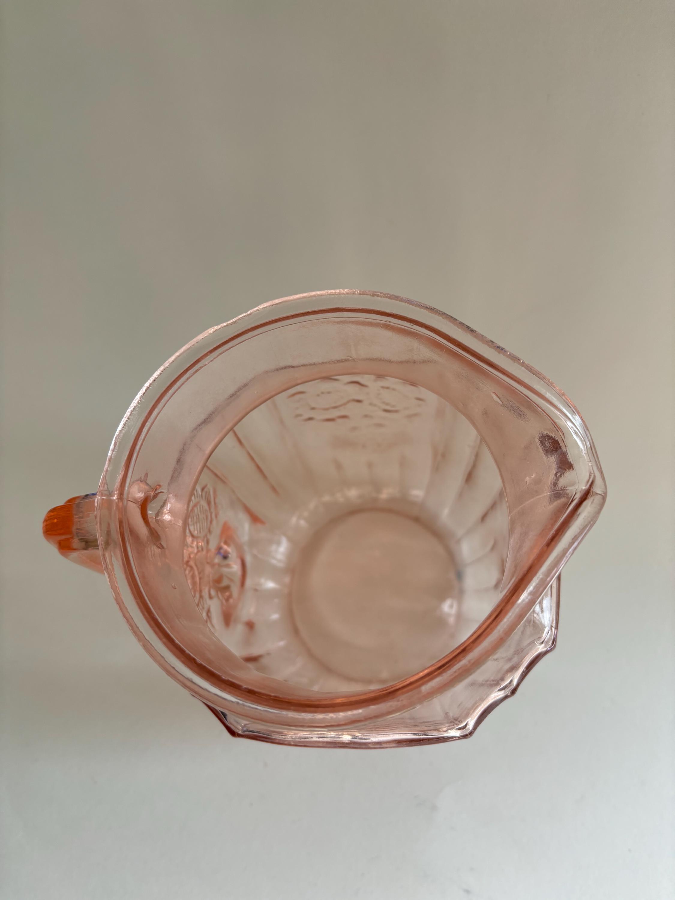Amf Pitcher Vintage 1930's, Pink Pastel Anchor Hocking Mayfair