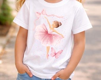 Custom Toddler Ballerina Shirt – Personalized Ballet Name Tee, Tiny Dancer Recital Shirt, Girls Dance Birthday Outfit