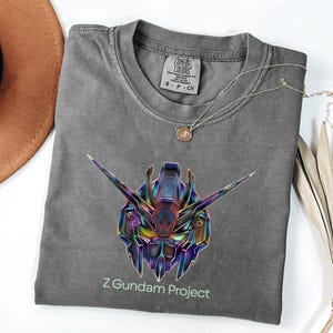 Zeta Gundam Project Graphic Tee, Mecha Robot Anime Shirt, Sci-Fi Fan Gift Bild 3