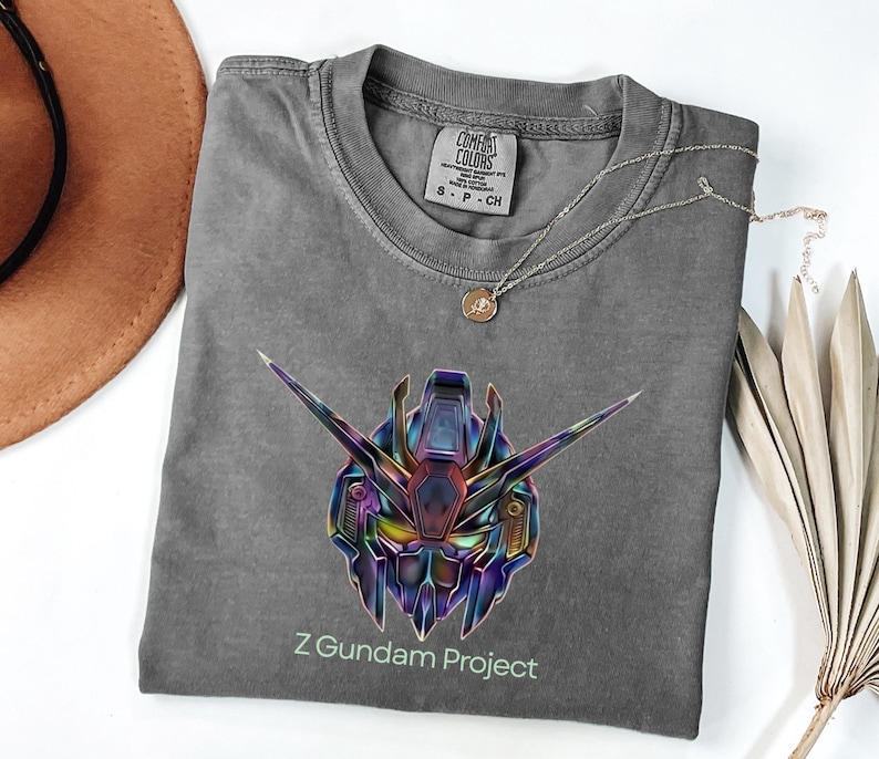 Zeta Gundam Project Graphic Tee, Mecha Robot Anime Shirt, Sci-Fi Fan Gift Bild 3