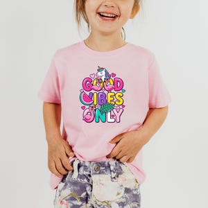 Good Vibes Only Graphic Tee, Flamingo Unicorn Summer Shirt, Cute Tropical Vacation Apparel, Bubbly Cartoon Aesthetic Pool Party