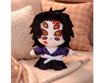 Demon Tsugikuni Slayer Plush, Kokushibou Akaza Plush Toy, Yoriichi Plushie, Anime Stuffed Doll, Cartoon Figure Plush Toy, Gift For Birthday