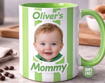 Personalized Photo Mug for Grandpa, Custom Baby Picture Mug, Name Gift Coffee Cup