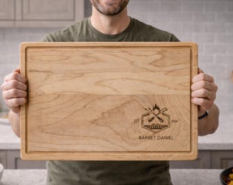 Personalized Cutting Board, Custom Engraved Wood Board with Name, Kitchen Gift for Him or Her