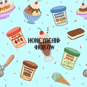 Blå vintage glassbar sömlöst mönster, retro dessert digitalt papper, sommar glassbar sömlös fil, tyg digital nedladdning