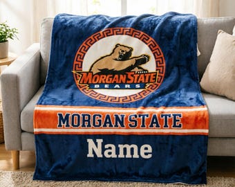 Personalized Morgan State Bears Plush Blanket – Game Day Throw, Dorm Decor