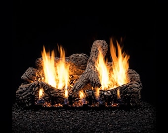 Juego de leños de gas de fibra cerámica Empire de 24" (5 piezas) / LS-24EF (sin ventilación/con ventilación)