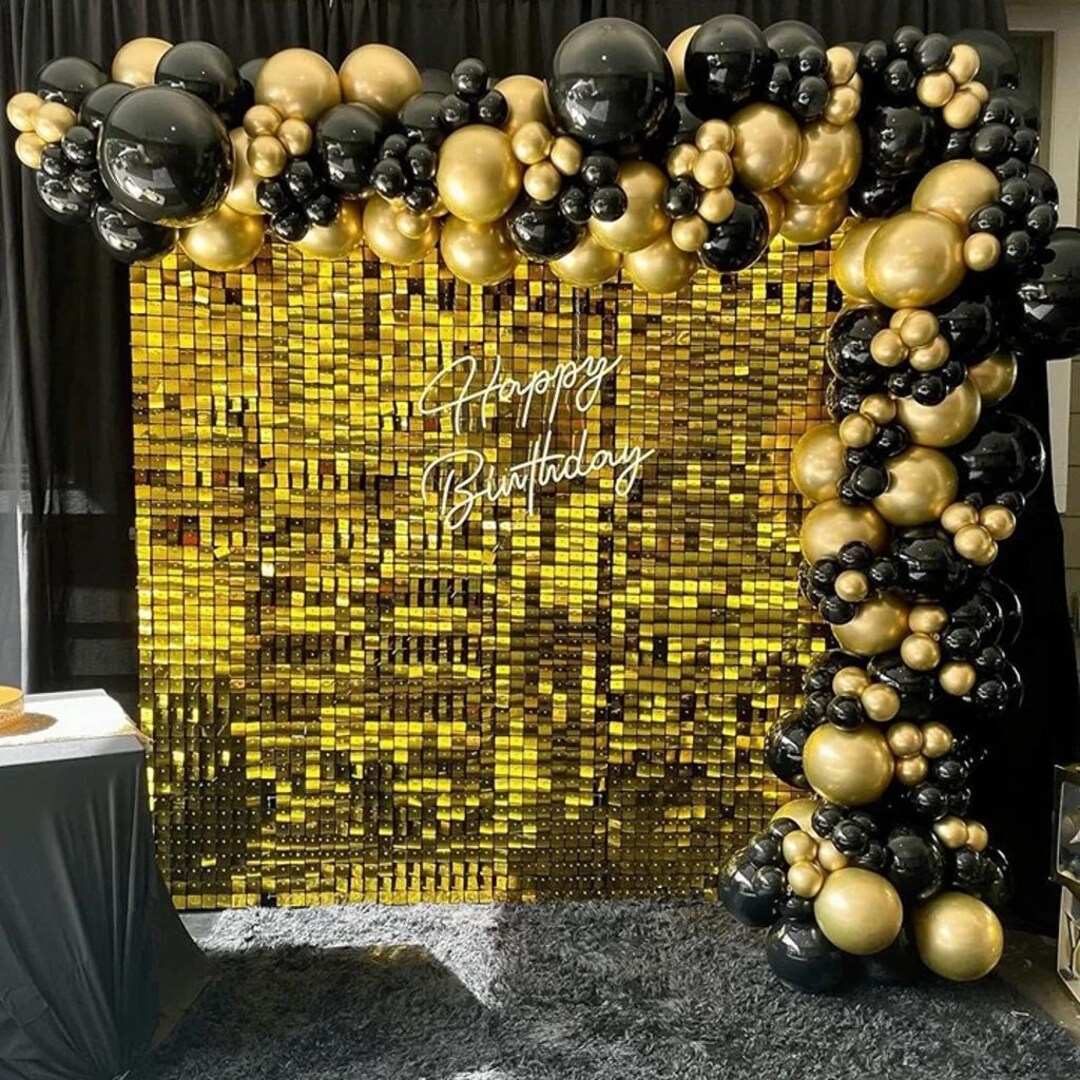 gold-black-balloon-garland-sequin-backdrop-for-celebrations-etsy