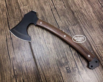 Custom Tomahawk Axe, 6150 Carbon Steel, Rose Wood Handle, Bushcraft Camping Outdoor Tool