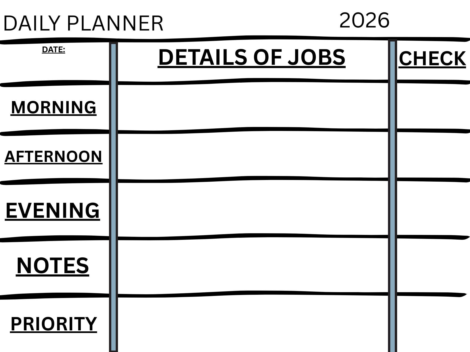 Daily Task Planner PDF Instant Download - Etsy