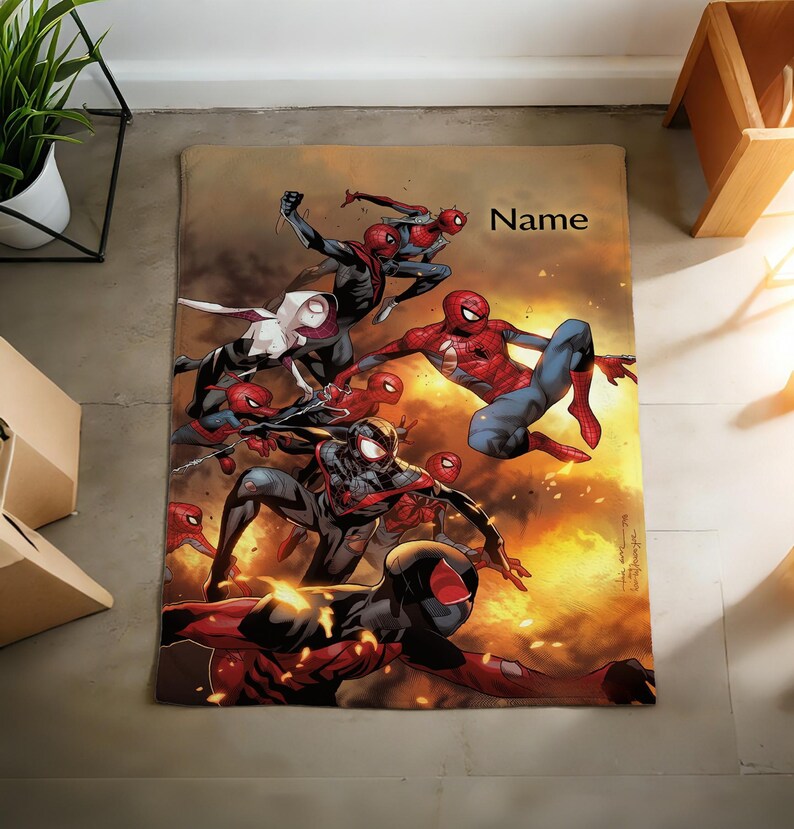 Custom Spider-Man Blanket Soft Throw, Personalized Marvel Throw, Gift for Superhero Lovers C1