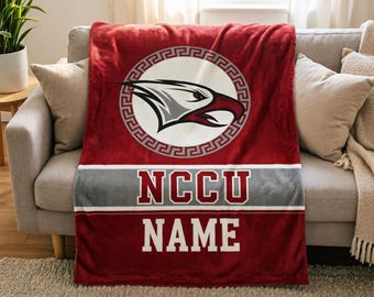 Personalized NCCU Blanket - NC Central Throw, Dorm Bed Decor, Graduation or Bed Party