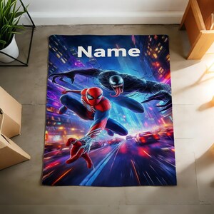 Custom Spider-Man Blanket Soft Throw, Personalized Marvel Throw, Gift for Superhero Lovers C3