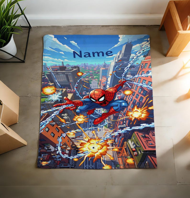 Custom Spider-Man Blanket Soft Throw, Personalized Marvel Throw, Gift for Superhero Lovers C5