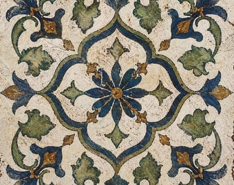 Mediterranean Tile Backsplash, Decorative Ceramic Tile, Spanish Kitchen Tile, Bathroom Wall Tile, Vintage Pattern Calista Marel
