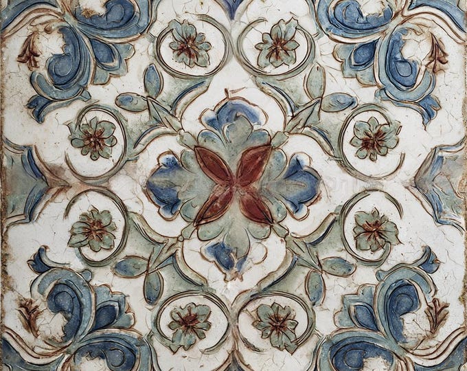 Kiln Fired Decorative Ceramic Tile, Patterned Backsplash Tile, Luxury Wall Tile, Kitchen and Bathroom Tile, Designer Decorative Tile Calyra™