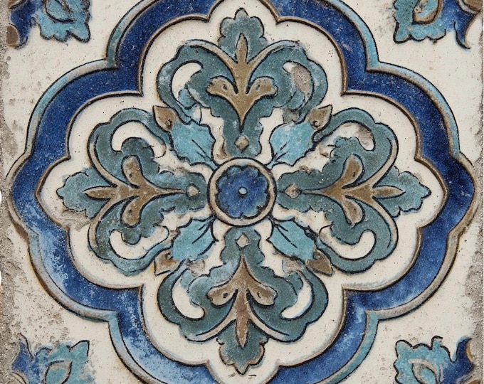 Kiln Fired Decorative Tile, Luxury Patterned Ceramic Backsplash, Kitchen Bathroom Wall Tile, Designer Artisan Home Decor Z2