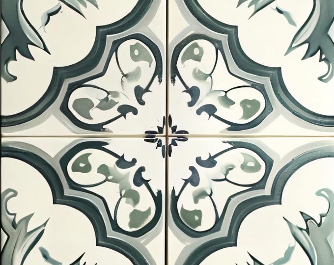 Kiln Fired Decorative Tile, Luxury Patterned Ceramic Backsplash, Kitchen Bathroom Wall Tile, Designer Artisan Home Decor  T5153