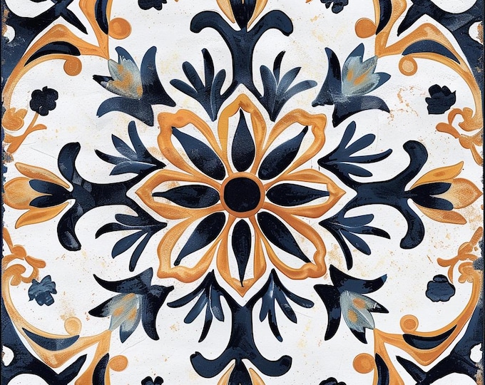 Kiln Fired Decorative Tile, Luxury Patterned Ceramic Backsplash, Kitchen Bathroom Wall Tile, Designer Artisan Home Decor Sorello™