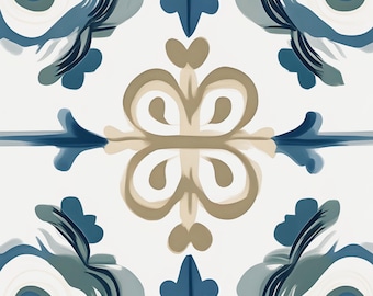 Mediterranean Tile Backsplash, Decorative Ceramic Tile, Spanish Kitchen Tile, Bathroom Wall Tile, Vintage Pattern T7000