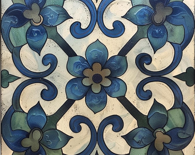 Kiln Fired Decorative Tile, Luxury Patterned Ceramic Backsplash, Kitchen Bathroom Wall Tile, Designer Artisan Home Decor-T9001