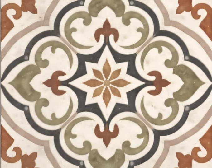 Kiln Fired Decorative Tile, Luxury Patterned Ceramic Backsplash, Kitchen Bathroom Wall Tile, Designer Artisan Home Decor OTC1