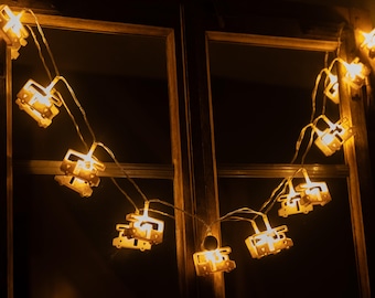 LED-lichtslinger met campermotief – Warm wit – Campingdecoratie – Cadeau voor kampeerders – Werkt op batterijen – Vanlife-decoratie