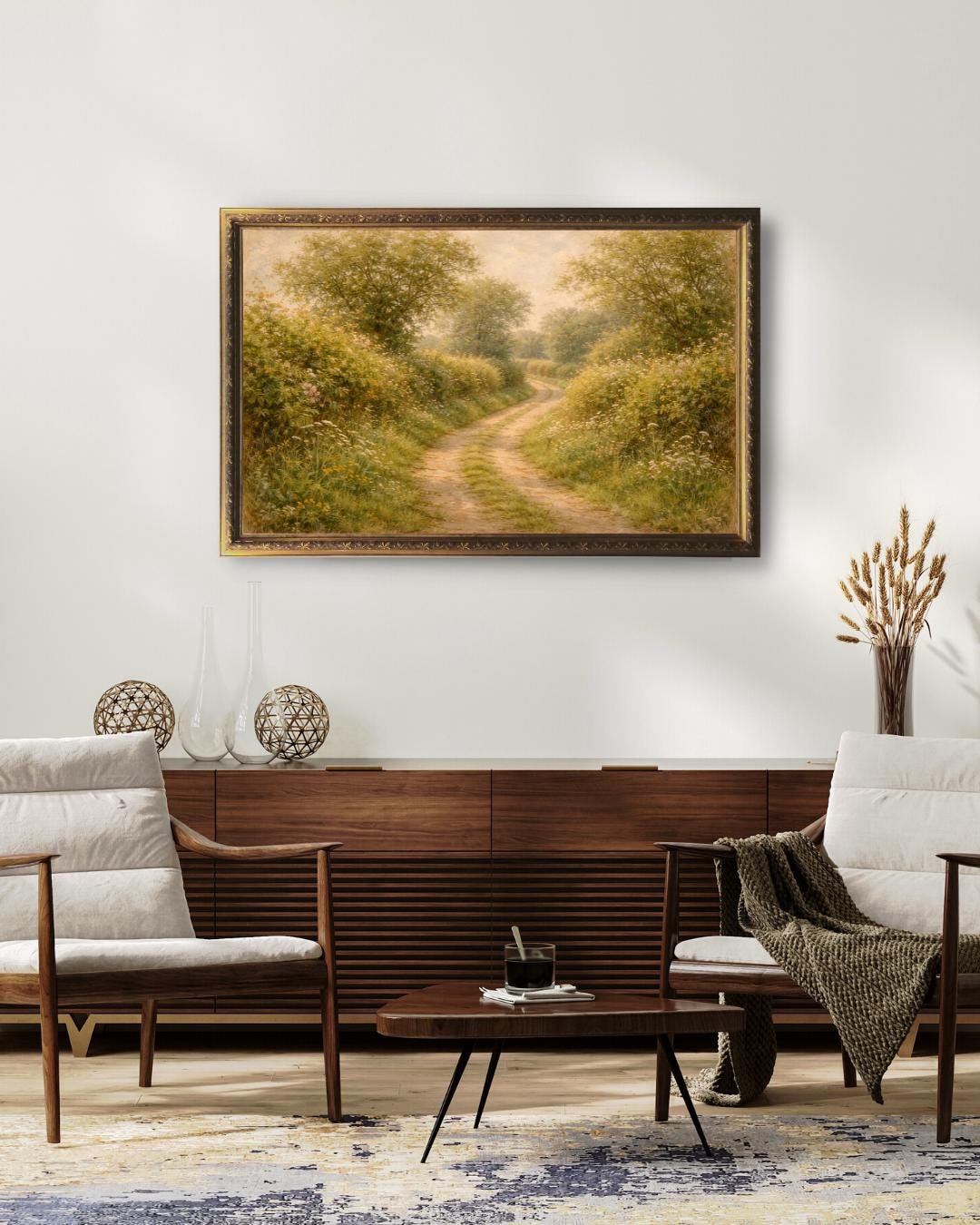 Vintage Countryside Landscape Print | Country Path Wall Art | Antique ...