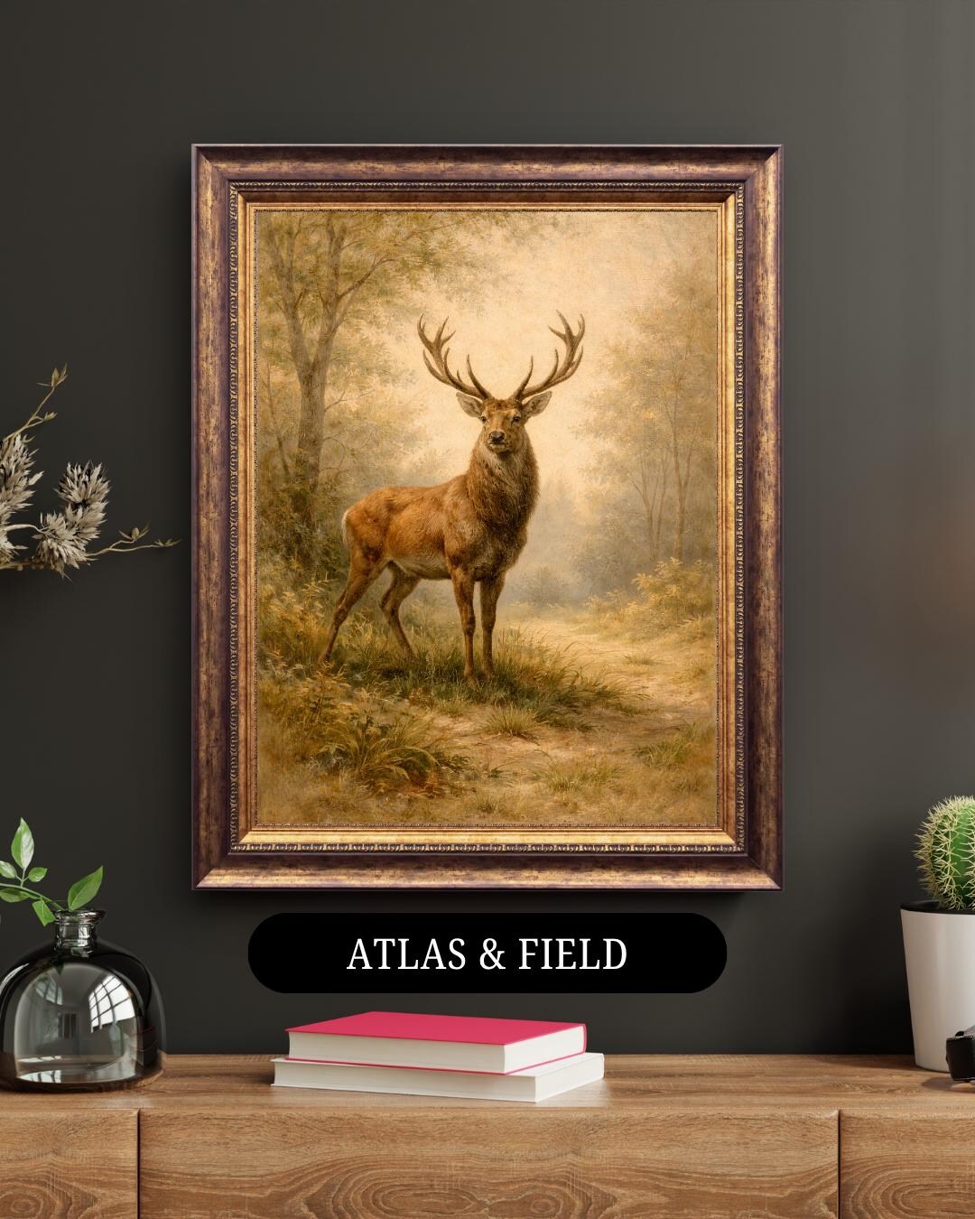 Stag Wall Art Print | Deer Wall Decor | Woodland Wildlife Artwork ...