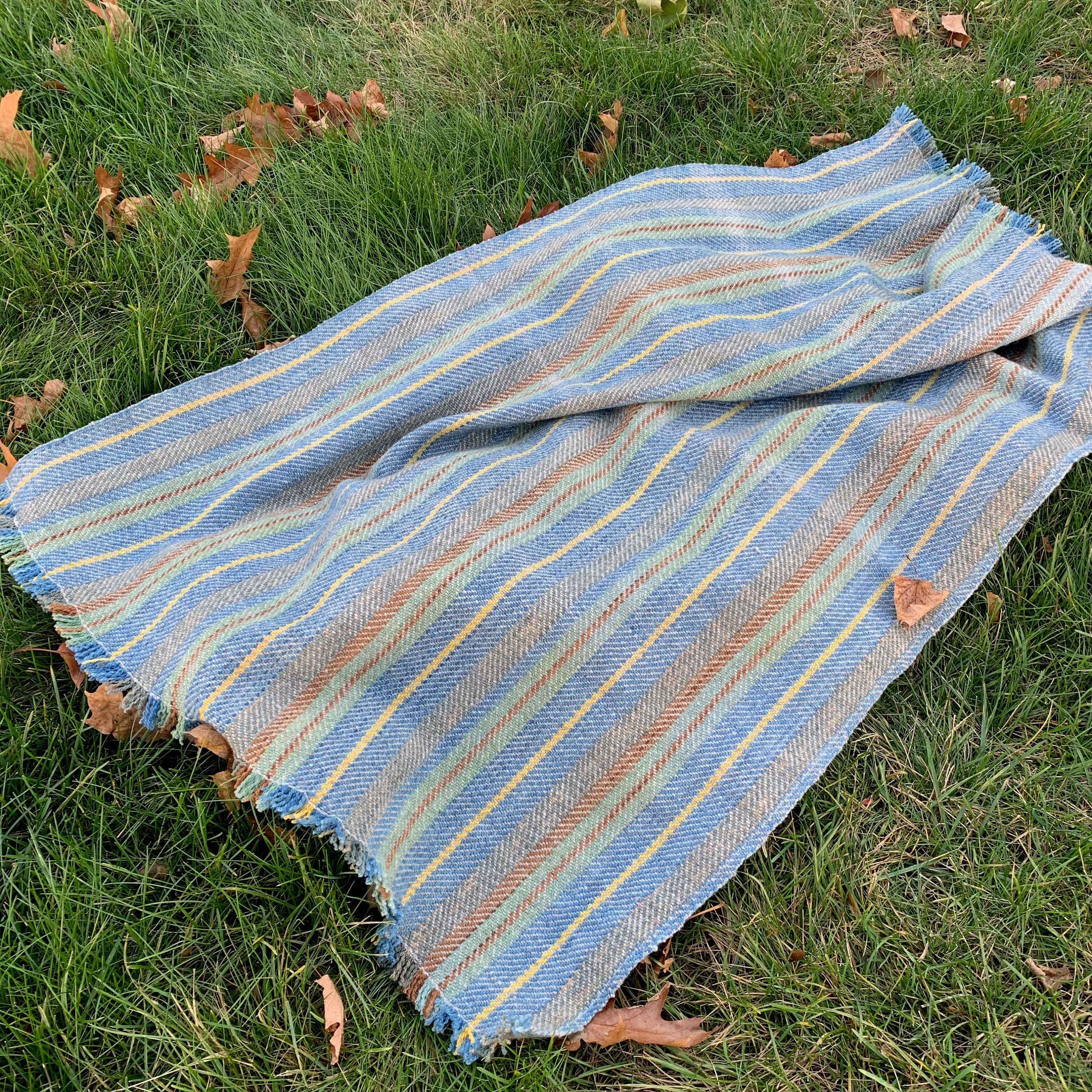 Hand woven all wool lap blanket with natural dyes Etsy