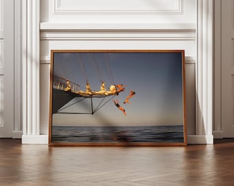 Pôster Ocean Jump, Impressão de Iate à Vela Ocean Jump, Impressões Fotográficas, Arte de Parede com Qualidade de Museu, Impressão Fotográfica Artística, Arte de Parede de Verão