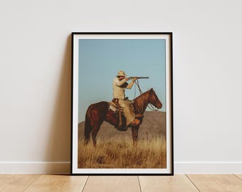 Estampado vaquero vintage, estampado retro, estampado vintage, láminas fotográficas, lámina de arte fotográfico de calidad de museo