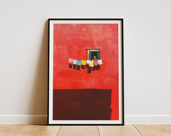 Póster de ventana de lavandería, impresión fotográfica, decoración de pared de baño, impresiones fotográficas, póster de fotografía callejera, impresión vintage, póster de verano