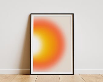 Lámina abstracta de arte mural "Sol", arte mural único, decoración de pared para baño, lámina vintage, impresión fotográfica de calidad de museo, lámina de arte retro.