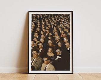 Póster de película en 3D, impresión fotográfica vintage, arte mural de cine retro (descarga digital)